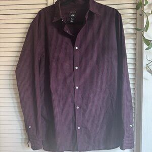 H&M Maroon/Black Dress Shirt